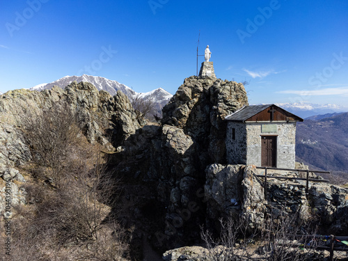 View of the summit of Rocca Sella (Caprie - Italy)