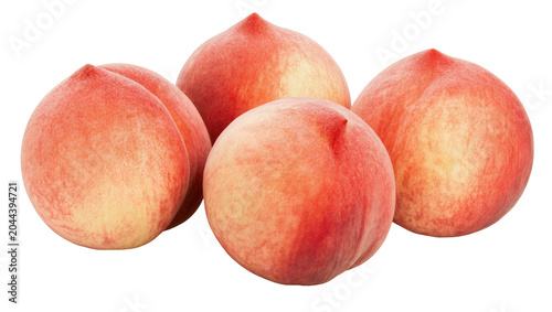 Bild auf Leinwand Group of ripe fuzzy peaches with red and yellow skin