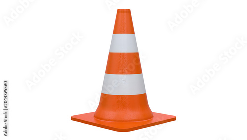 Photos Orange traffic cone with white reflective stripes
