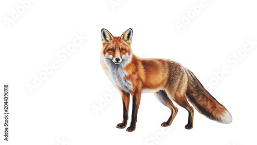 Fotografía Red fox standing alert in natural pose with bushy tail Vector
