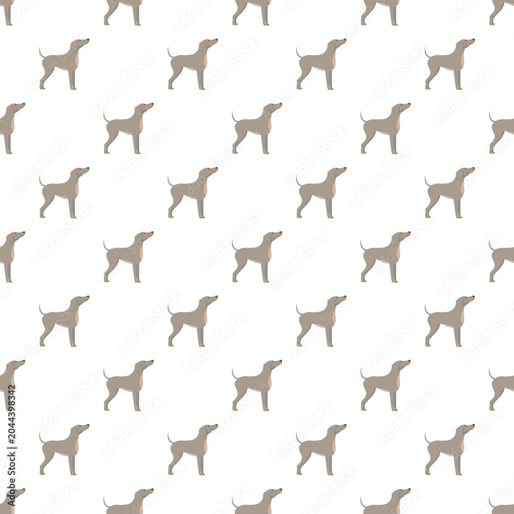 Fototapeta premium Weimaraner dog silhouettes creating a repeating seamless background pattern