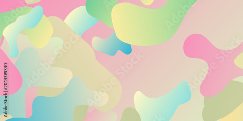 Fotografie Abstract seamless pattern with colorful organic shapes in pink orange mint green and lavender