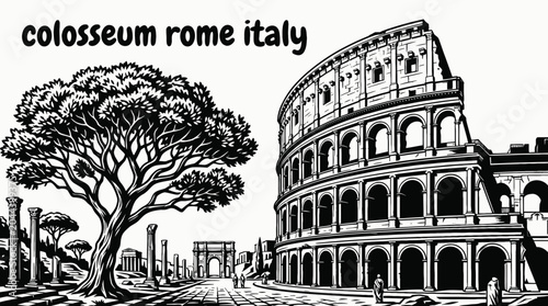 Bild auf Leinwand colosseum rome historic landmark ancient architecture heritage travel tourism cu