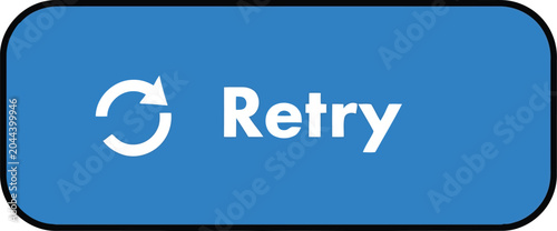 Cuadro en lienzo Blue retry button with refresh icon isolated on white, web interface action for