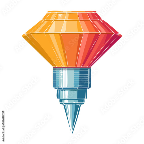 Stylized diamond with a metallic base