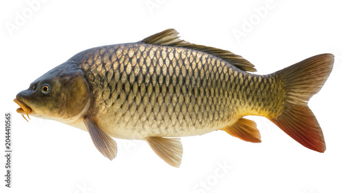 Fotografija Common Carp fish with golden scales and orange fins