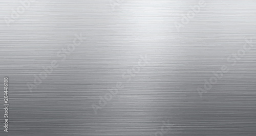 Brushed Silver Metal Texture Background with Horizontal Grain Stainless Steel Surface