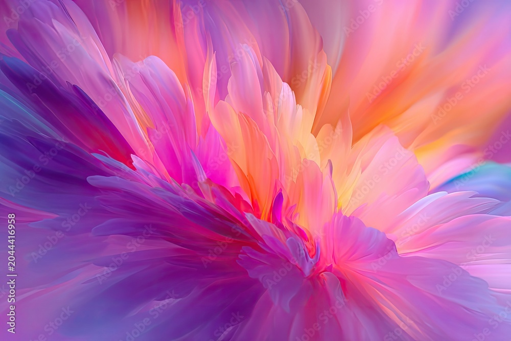 Obraz premium Vibrant abstract explosion of pink, purple, and orange organic textures