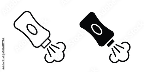 Photos Baby powder icon clipart and thin stroke versions pack