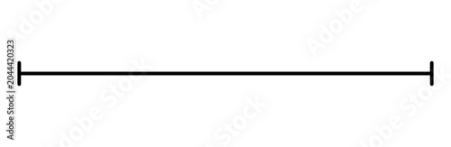 Photos Solid Black Horizontal Line with Vertical Crossbar Ends Isolated on Transparent