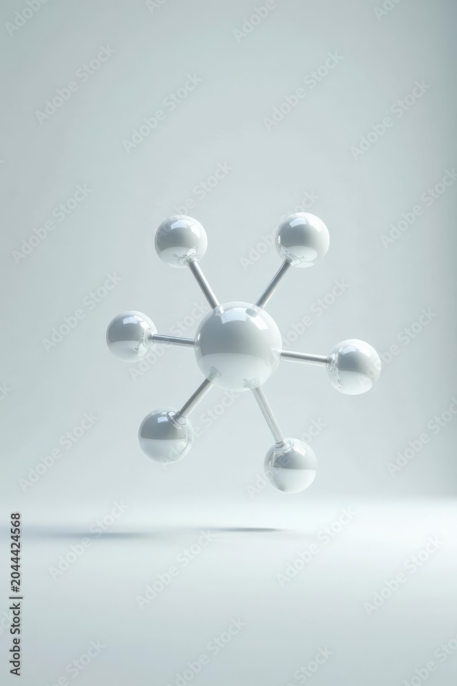 Obraz premium Abstract Molecular Structure A Conceptual Representation of Interconnectedness and Synergy in a Simple, Elegant Design