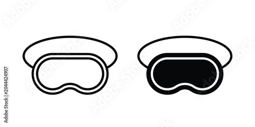 Tableau sur toile Eye mask icon clipart and thin stroke versions pack