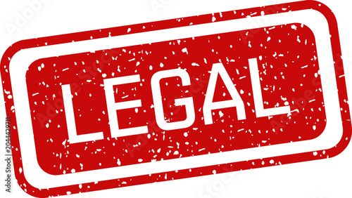 Konstfotografi Rubber stamp seal with the word legal in red ink