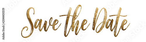 Save Date Gold Calligraphy Script Wedding Invitation