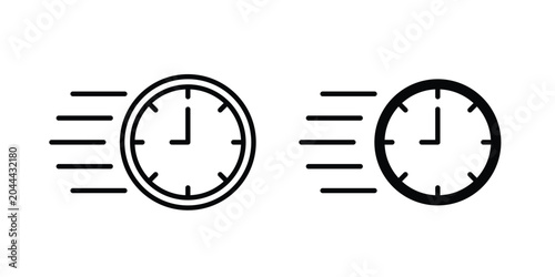 Photos Quick icon clipart and thin stroke versions pack