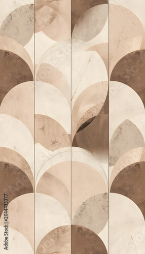 Seamless Geometric Pattern Design with Modern Abstract Shapes in Vibrant Color Palette