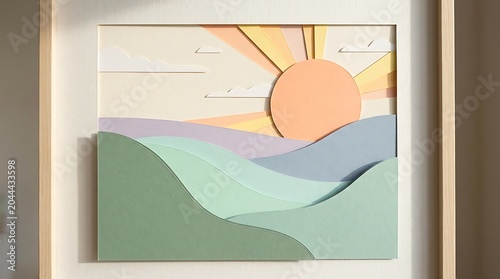 Sunset over Mountains Landscape Painting