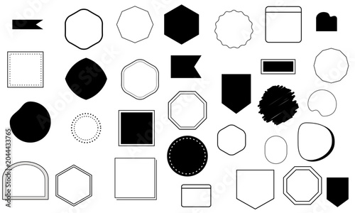 Monochrome Deco Elements Vector Icon Pack 