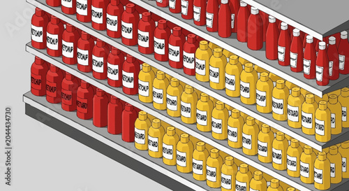 Canvas-taulu Rows of colorful soda cans on shelves.