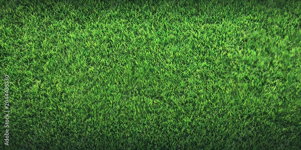 Obraz premium Vibrant Lush Green Grass Field Under Bright Blue Sky Perfect for Nature Photography and Textures