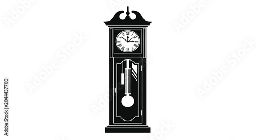 Elegant black grandfather clock illustration