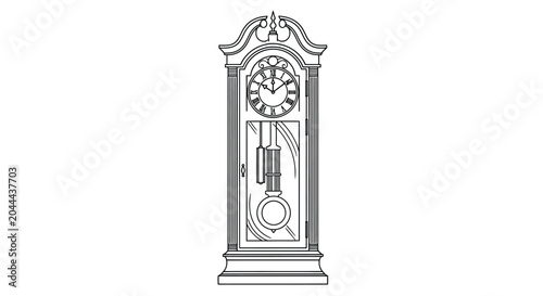 Grandfather clock line drawing