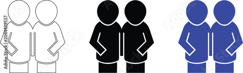 Foto A trio of matching person icon illustrations are presented with a clear background