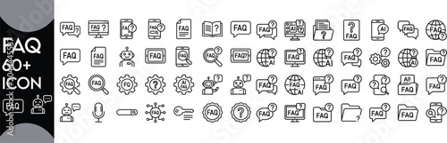Konstfotografi Collection of 60 faq icons for websites and applications