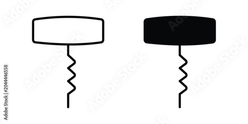 Foto Corkscrew icon lineart style, silhouette flat icons