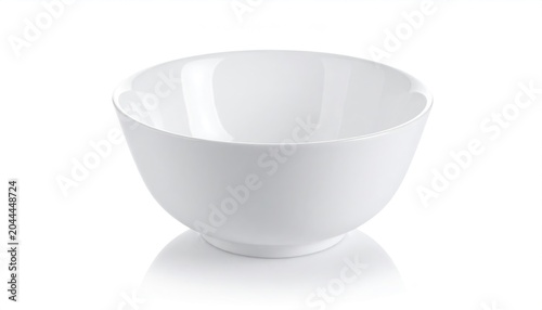 Empty White Bowl Isolated on White Background for Food.