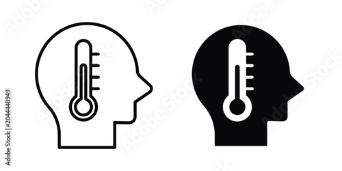 Schilderij op canvas Fever icon lineart style, silhouette flat icons