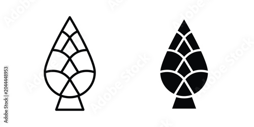 Konstfotografi Fir cone icon lineart style, silhouette flat icons