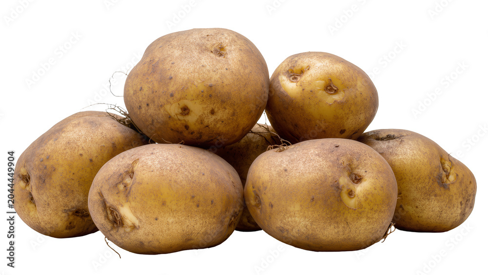 Αυτοκόλλητο Pile of fresh raw potatoes with brown skin and eyes
