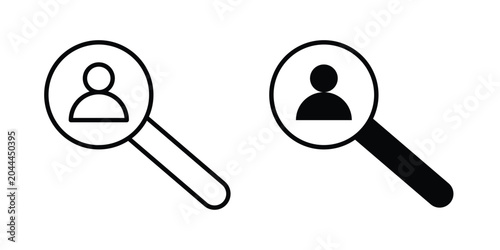 Fotografia Hiring icon lineart style, silhouette flat icons
