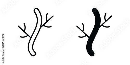 Foto Human artery icon lineart style, silhouette flat icons