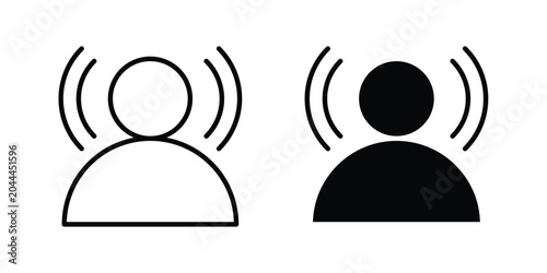 Photos Influencer icon lineart style, silhouette flat icons