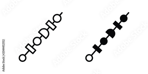 Fotografía Kebab icon lineart style, silhouette flat icons