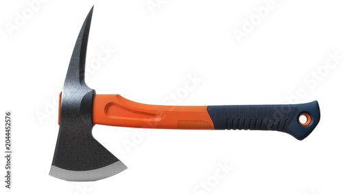 Fotografie Firefighter axe with pick and orange handle