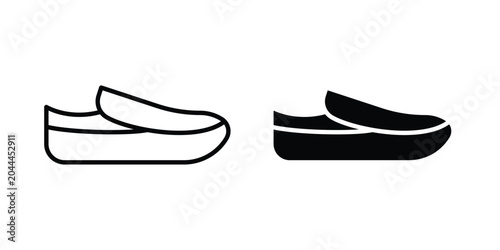 Tableau sur toile Loafer icon lineart style, silhouette flat icons