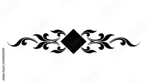 Photos Black ornate scrollwork with central diamond shape