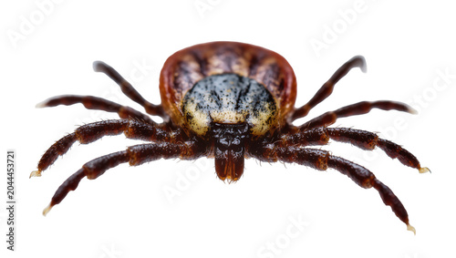 Tableau sur toile Brown tick with patterned carapace and eight legs