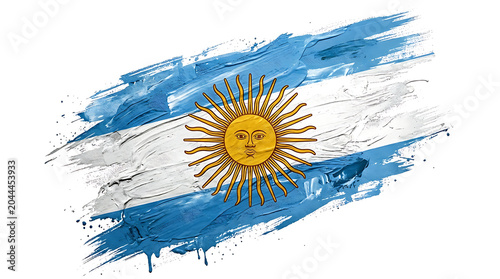 Argentina Flag Brush Stroke Design