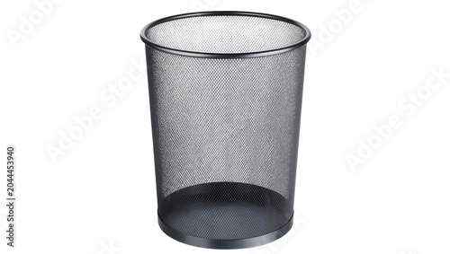 Cuadro en lienzo Black mesh waste bin with solid base
