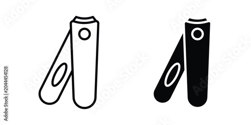 Canvastavla Nail clippers icon lineart style, silhouette flat icons