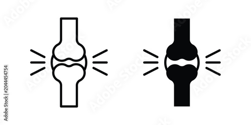 Foto Osteoporosis icon lineart style, silhouette flat icons