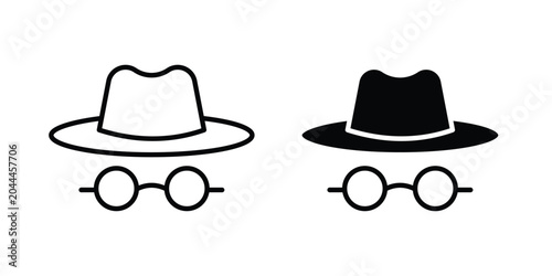 Foto Spy icon lineart style, silhouette flat icons