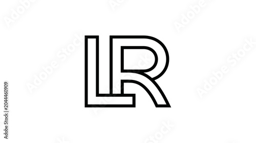Obraz na płótnie Modern LR Letter Logo Design, Minimalist Abstract Geometric Alphabet Symbol