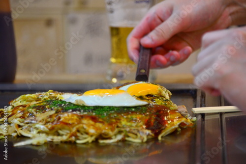 Bild auf Leinwand Okonomiyaki, Japanese style savory pancake
