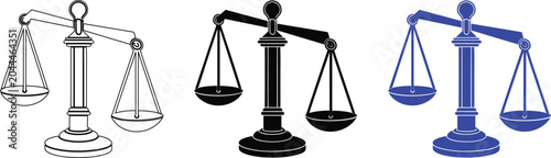 Tableau sur toile Scales of justice icon balance symbol flat vector on transparent background