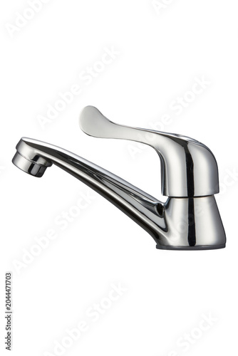 chrome faucet isolated on white